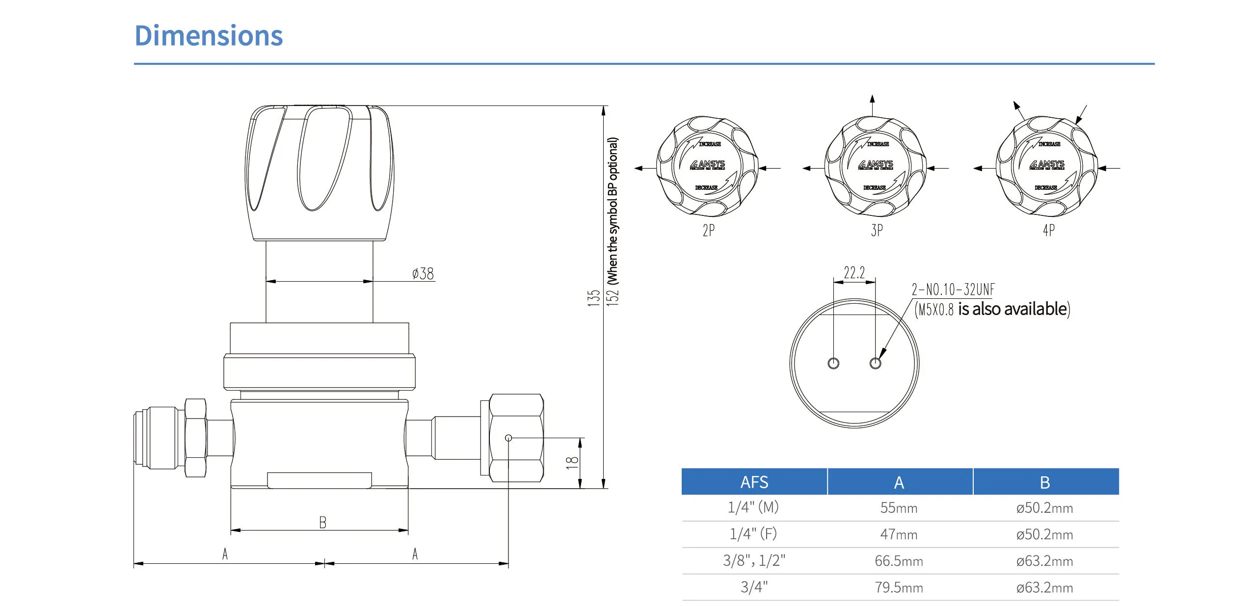 Регулятор AMFLO UHP AU22 Материал: Код Z (Body,Poppet, Nozzle,Diaphragm,Gland-SUS316L,Seat: PCTFE) ; Поверхность 0.13 um; ; 3х портовый с манометром, вх. давл. 20.6 бар, CV-1.1
