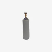Газовый баллон 5 л для газовых смесей стальной бесшовный 150 бар с латунным вентилем, новый, серый соединение DIN1 (W21,8x1/14'' LH)  / Cylinder 5 liters 150 bar grey color valve DIN1 (W21,8x1/14'' LH)