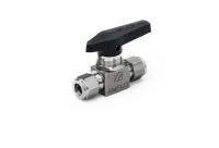 Шаровой кран AMFLO, SS-BV11,  угловой, нержавеющий SS316L, 206 bar, 2-х портовый / Ball valve SS-BV11 two elbow ports